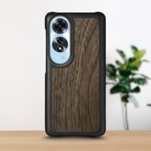 Шкіряна накладка Stenk WoodBacker для OPPO A60 Чорний