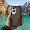Кожаная накладка Stenk WoodBacker для OPPO A60 Черный