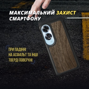 Шкіряна накладка Stenk WoodBacker для OPPO A60 Чорний