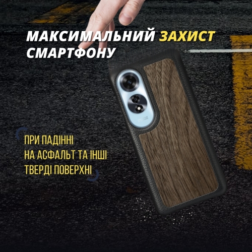 бампер на OPPO A60 Черный Stenk WoodBacker фото 4