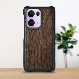 Шкіряна накладка Stenk WoodBacker для OPPO Reno13 Pro Чорний
