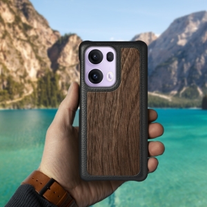 Шкіряна накладка Stenk WoodBacker для OPPO Reno13 Pro Чорний