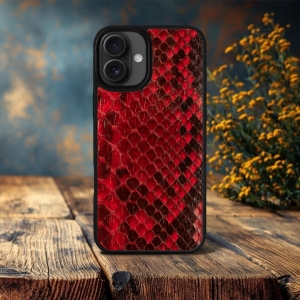 Накладка SkinBacker Mini Python Scales для Apple iPhone 16 Plus Червоний