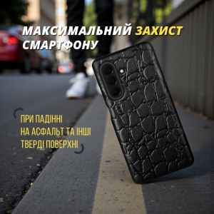 Кожаная накладка Stenk Reptile Cover для Samsung Galaxy A37 Черный