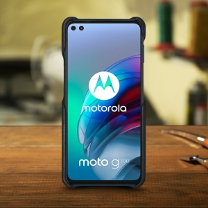 Шкіряна накладка Stenk WoodBacker для Motorola Moto G100 Чорна