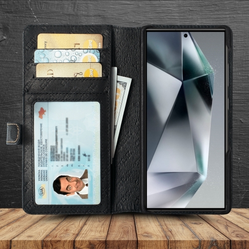 чехол-кошелек на Samsung Galaxy S24 Ultra Черный Stenk Premium Wallet фото 2