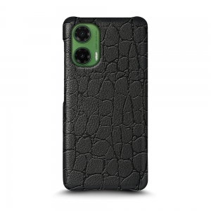 Кожаная накладка Stenk Reptile Cover для Motorola Moto G35 Черный