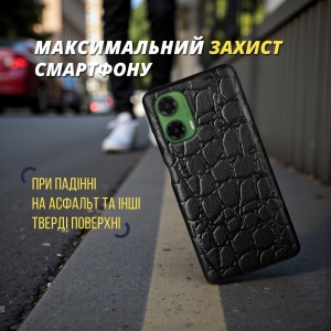 Шкіряна накладка Stenk Reptile Cover для Motorola Moto G35 Чорний
