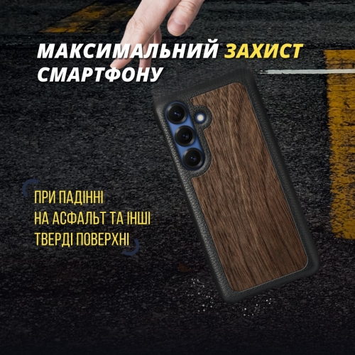 бампер на Samsung Galaxy S25 Чорний Stenk WoodBacker фото 4