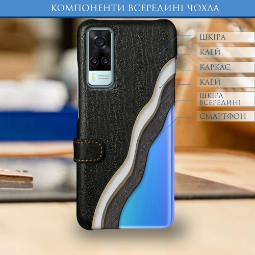 чехол-книжка на Vivo Y31 Черный Stenk Premium фото 5