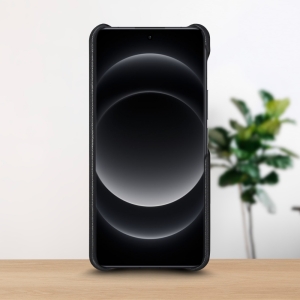 Шкіряна накладка Stenk WoodBacker для Xiaomi 14 Ultra Чорна