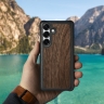 Шкіряна накладка Stenk WoodBacker для Samsung Galaxy S25 Plus Чорний