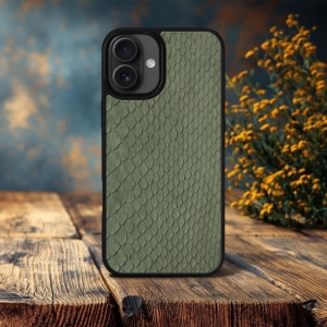 Накладка SkinBacker Mini Python Scales для iPhone 16 Plus Оливковий
