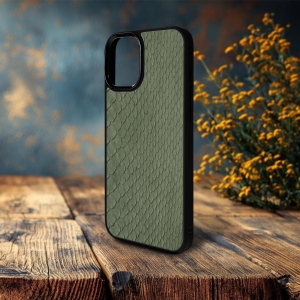 Накладка SkinBacker Mini Python Scales для iPhone 16 Plus Оливковий