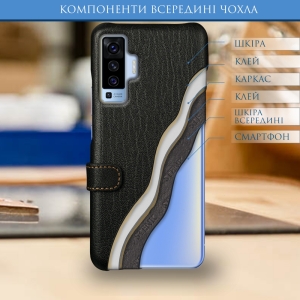 Чохол книжка Stenk Premium для Vivo X50 Чорний