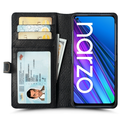 чехол-кошелек на Realme Narzo 30 5G Черный Stenk Premium Wallet фото 2