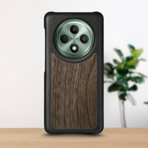 Кожаная накладка Stenk WoodBacker для OPPO Reno12 FS Черный