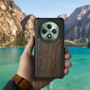 Шкіряна накладка Stenk WoodBacker для OPPO Reno12 FS Чорний