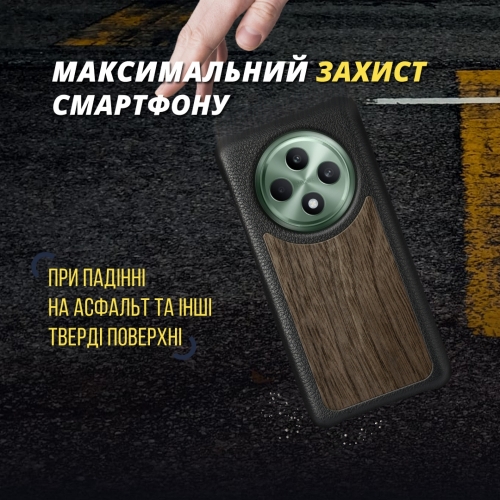 бампер на OPPO Reno12 FS Черный Stenk WoodBacker фото 4