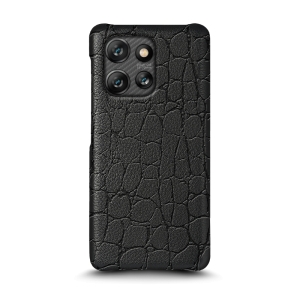 Кожаная накладка Stenk Reptile Cover для Motorola ThinkPhone 25 Черный