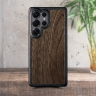 Кожаная накладка Stenk WoodBacker для Samsung Galaxy S25 Ultra Черный