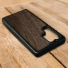 Кожаная накладка Stenk WoodBacker для Samsung Galaxy S25 Ultra Черный