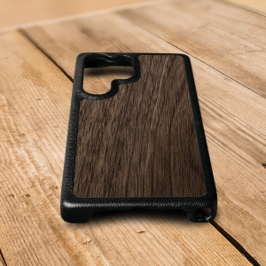 Шкіряна накладка Stenk WoodBacker для Samsung Galaxy S25 Ultra Чорний