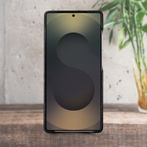 Шкіряна накладка Stenk WoodBacker для Samsung Galaxy S25 Ultra Чорний