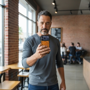 Шкіряна накладка Stenk ExBacker Python Scales для Apple iPhone 17 Pro Коричневий