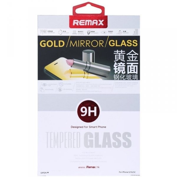 Захисне Скло Remax Tempered Glass Golden Mirror для Apple iPhone 5S /5 /5C 0.2mm 9H
