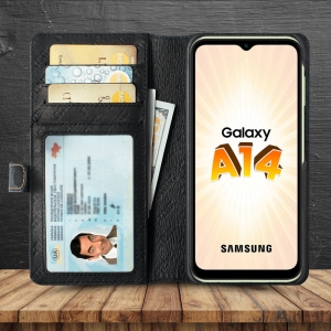 Чехол-портмоне Stenk Premium Wallet для Samsung Galaxy A14 Чёрный