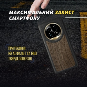 Шкіряна накладка Stenk WoodBacker для Realme 13 Pro Plus Чорний