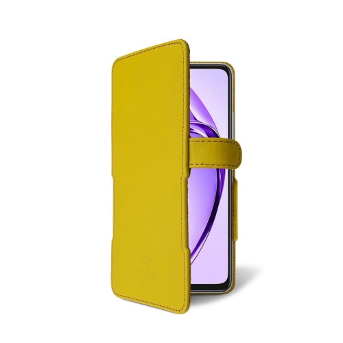 чехол-книжка на OPPO A3 4G Желтый  Prime фото 2