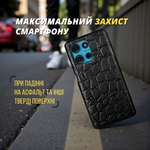 Шкіряна накладка Stenk Reptile Cover для Motorola Moto G75 Чорний