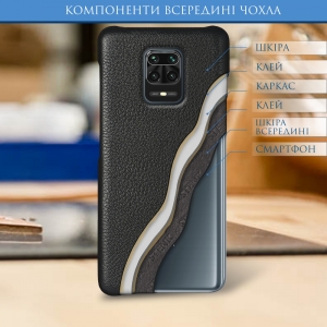 Шкіряна накладка Stenk Cover для Xiaomi Redmi Note 9S Чорна