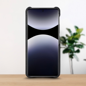 Шкіряна накладка Stenk WoodBacker для Xiaomi Redmi Note 14 Pro Plus 5G Чорний