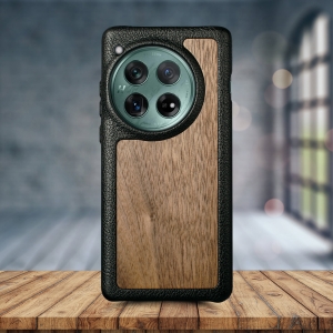 Кожаная накладка Stenk WoodBacker для OnePlus 12 Черный
