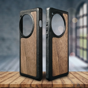 Шкіряна накладка Stenk WoodBacker для OnePlus 12 Чорний