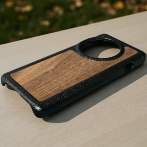 Шкіряна накладка Stenk WoodBacker для OnePlus 12 Чорний