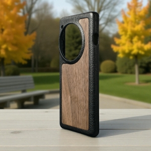 Шкіряна накладка Stenk WoodBacker для OnePlus 12 Чорний