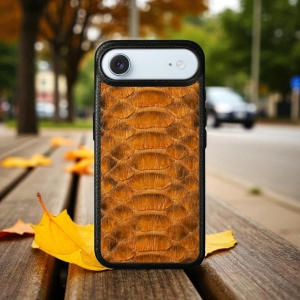 Кожаная накладка Stenk ExBacker Python Scales для Apple iPhone 17 Air Коричневый
