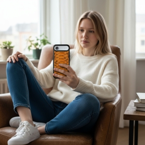 Шкіряна накладка Stenk ExBacker Python Scales для Apple iPhone 17 Air Коричневий