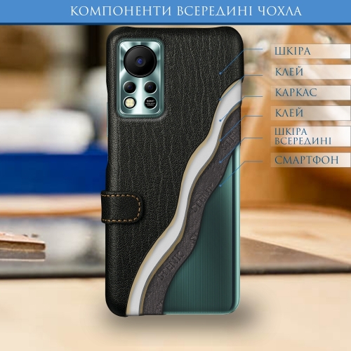 чехол-книжка на Infinix Hot 11s NFC Черный Stenk Premium фото 5