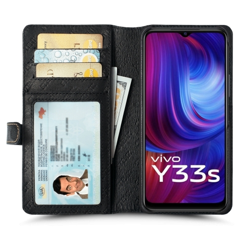 чехол-кошелек на Vivo Y33s Черный Stenk Premium Wallet фото 2