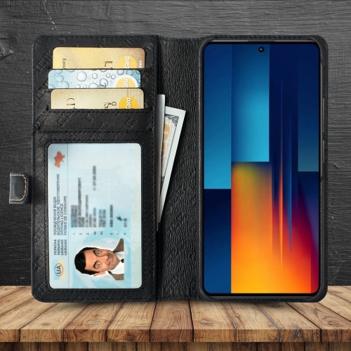 чехол-кошелек на Xiaomi Poco M6 Pro 4G Черный Stenk Premium Wallet фото 2