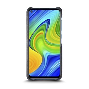 Кожаная накладка Stenk Cover для Xiaomi Redmi Note 9 Чёрная