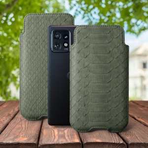 Футляр Stenk Sportage Python для Motorola Edge 40 Pro Оливковый