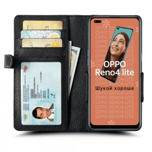 Чохол книжка Stenk Wallet для OPPO Reno4 Lite Чорний