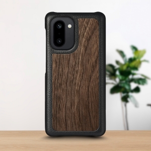 Шкіряна накладка Stenk WoodBacker для OnePlus 15R Чорний