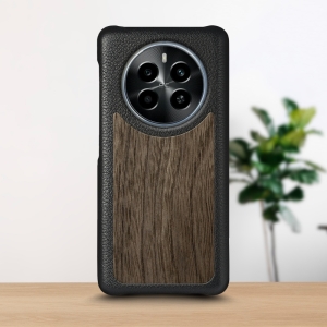 Кожаная накладка Stenk WoodBacker для Realme 13 4G Черный